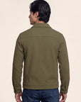 Men's Olive Green Waffle Knit Shirt Jacket
