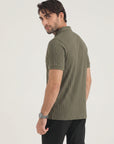 Olive Zip Polo