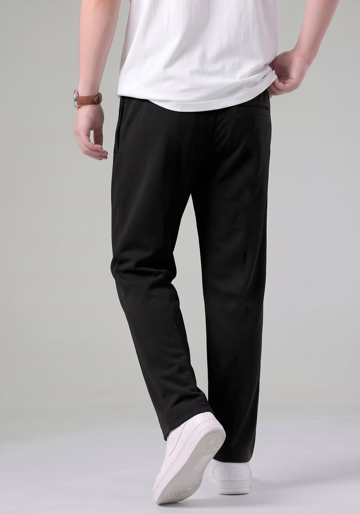 Men’s Black Pleated Track Pants