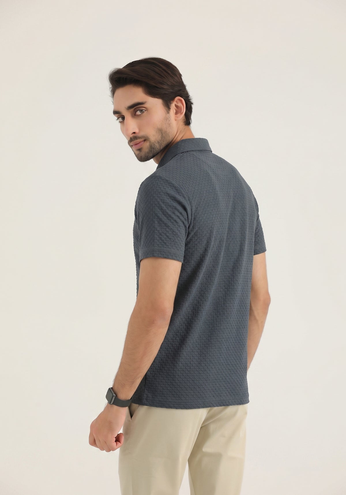 Dark gray Self polo