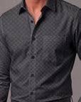 Charcoal Self Printed Shirt