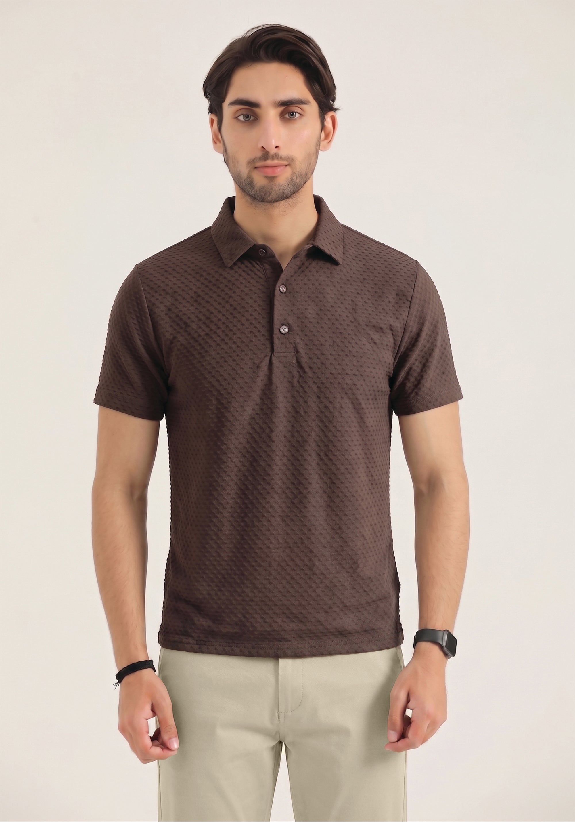 Brown Texture Polo