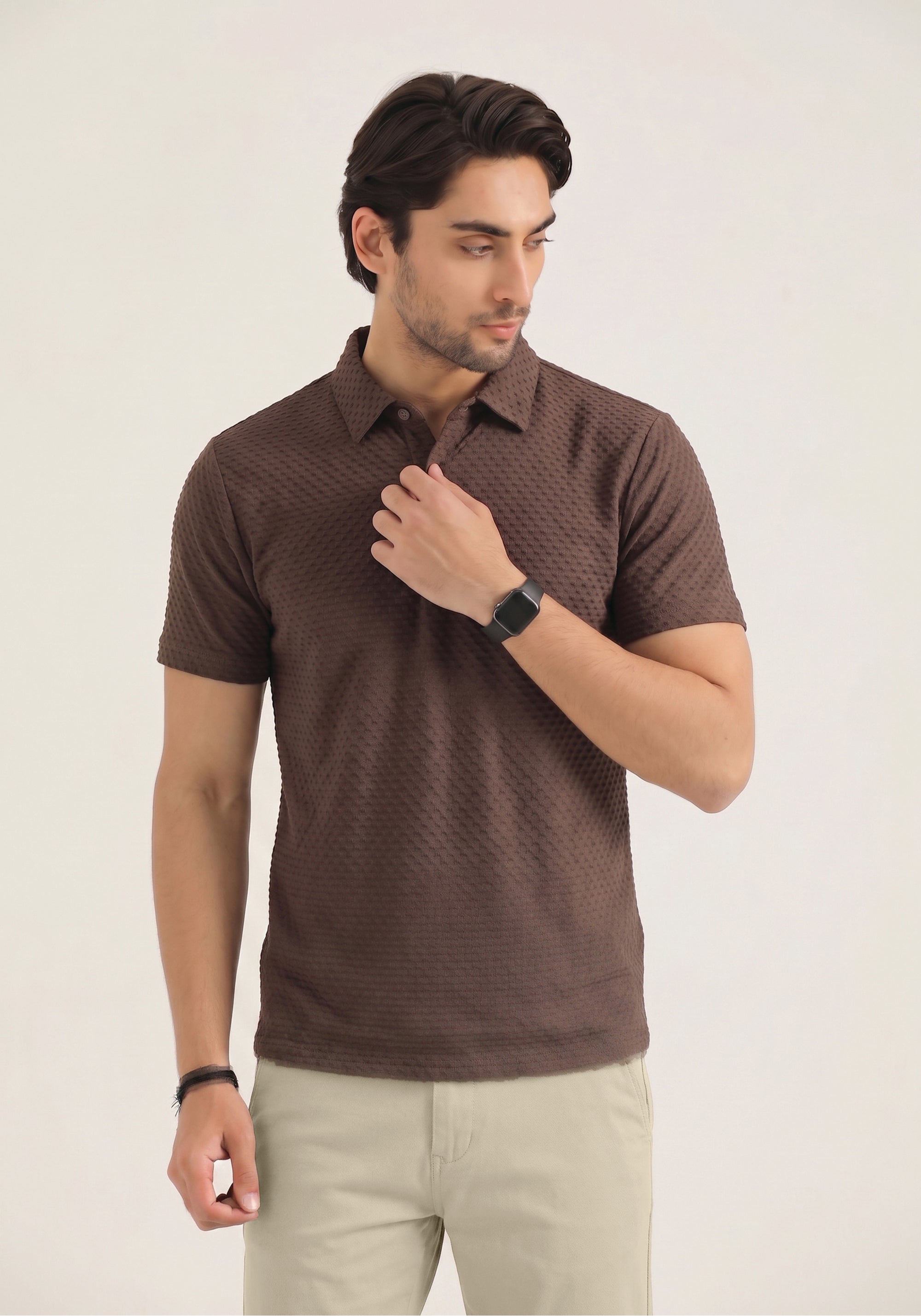 Brown Texture Polo