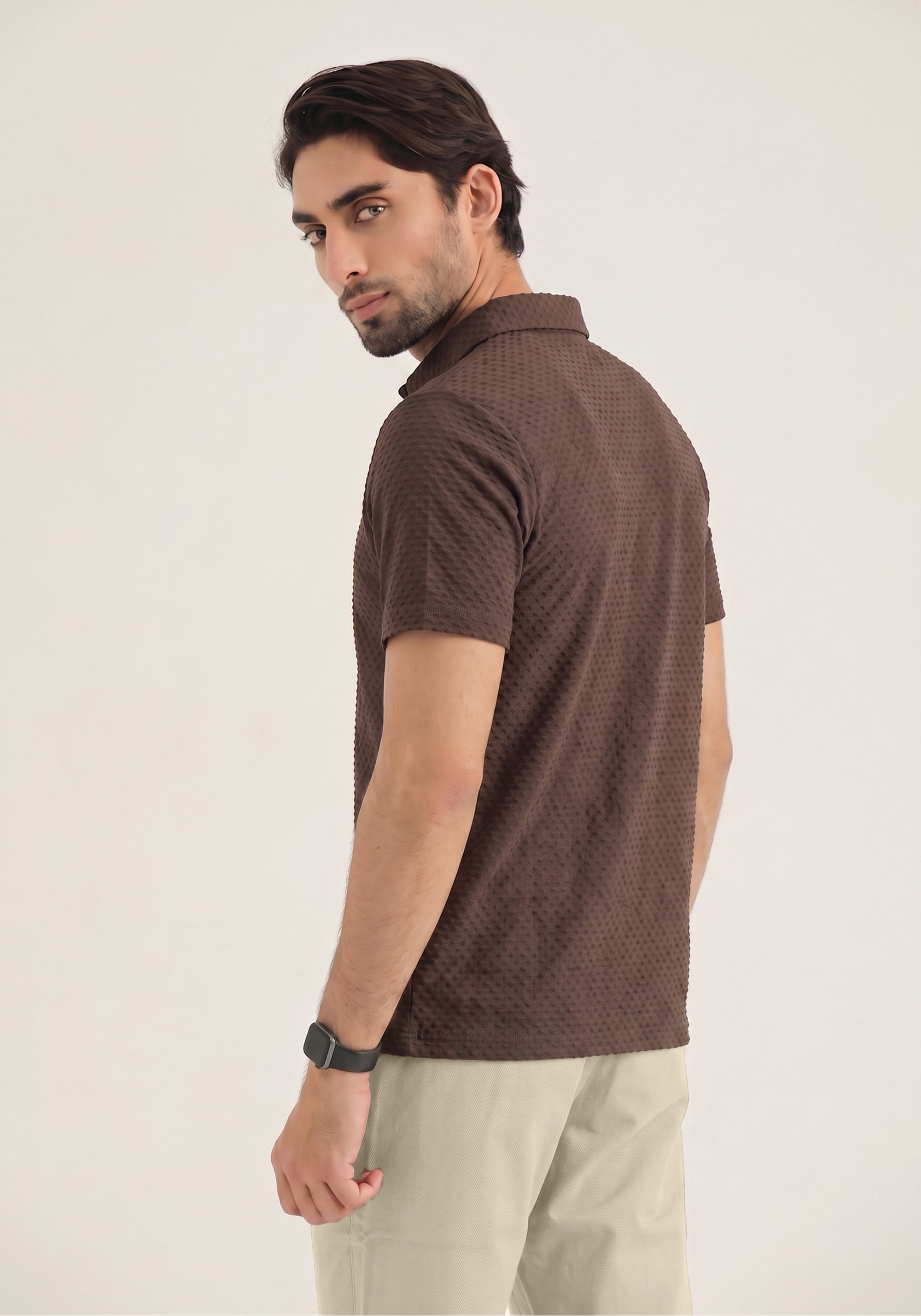 Brown Texture Polo