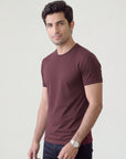 Men’s Heavyweight Maroon Crew Neck T-Shirt