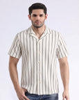 White Lining Textured Casual Shirt