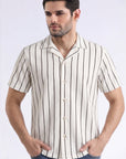 White Lining Textured Casual Shirt