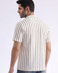 White Lining Textured Casual Shirt