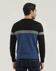Black & Blue Paneled Sweater