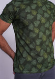 GREEN ROUND NECK PRINTED T-SHIRT