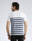 White Navy Strip T-Shirt