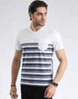 White Navy Strip T-Shirt