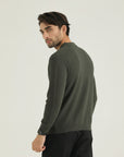 Olive Textured Sweatshirt
