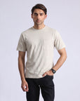 Textured Cream Pocket T-Shirt