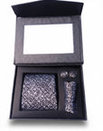 Grey black Micro Fabric Tie Box
