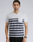 White Navy Strip T-Shirt