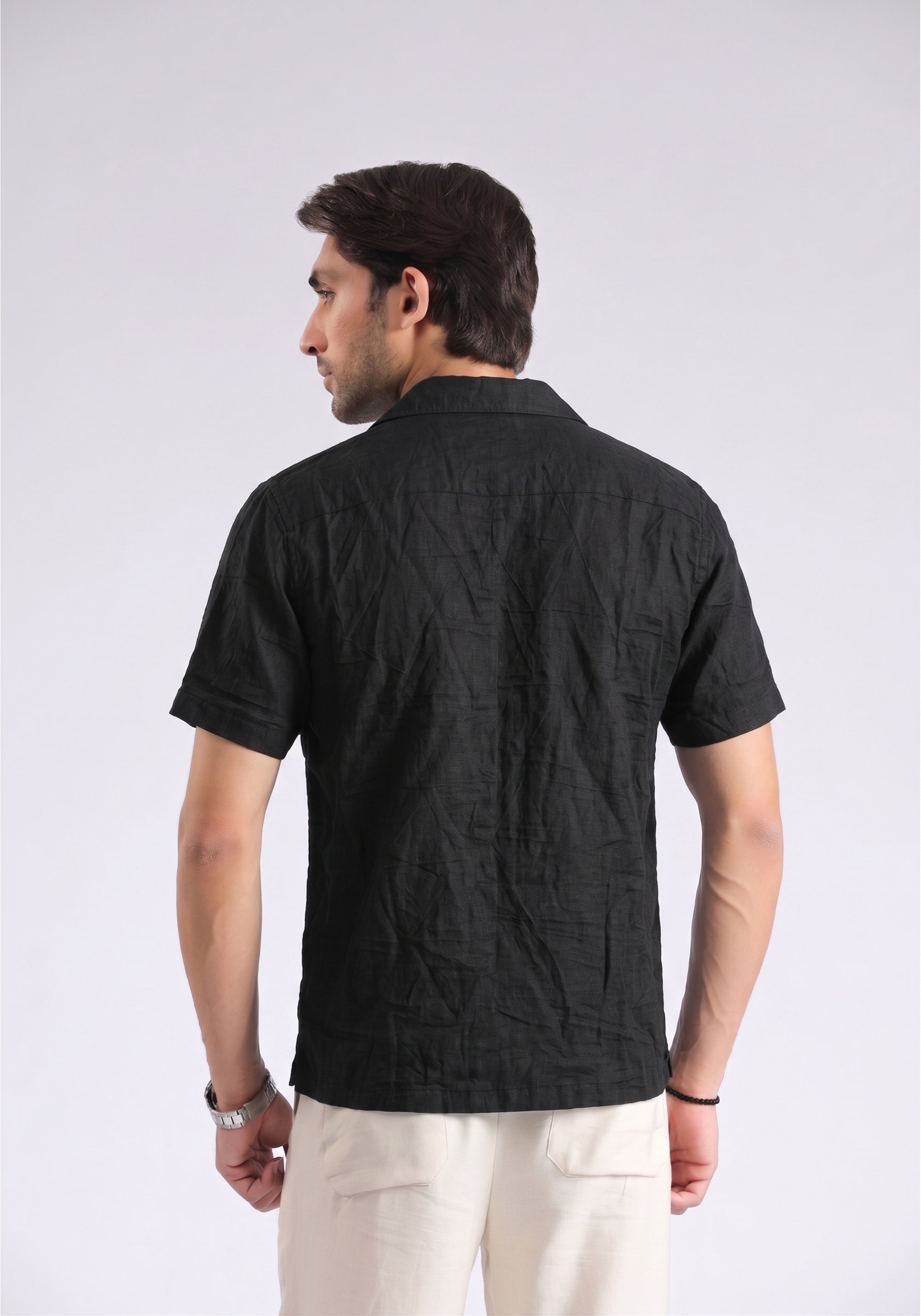 Black Texture Causal Shirt