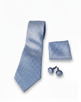 Grey Blue Micro Fabric Tie Box