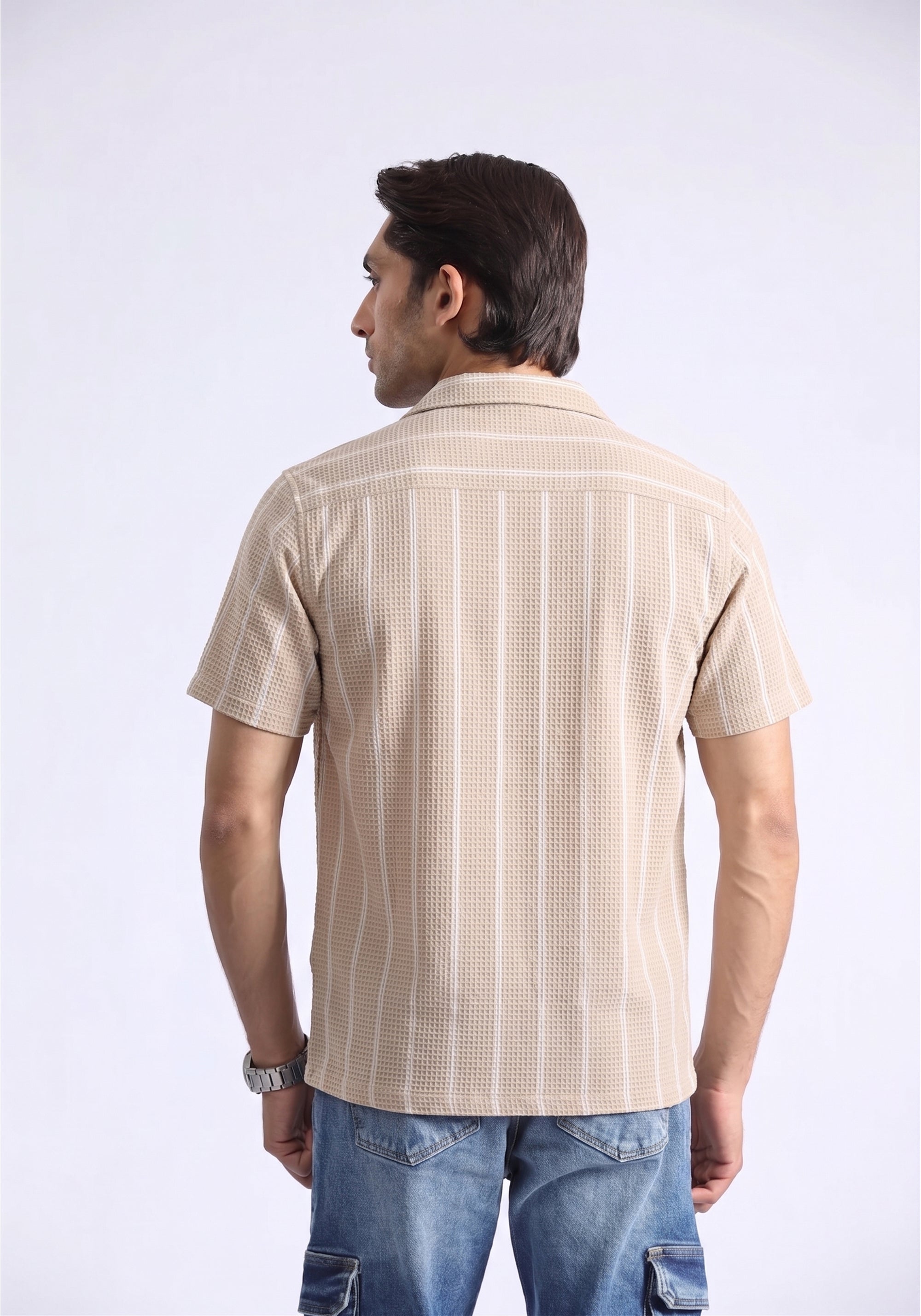 Beige White Lining Shirt