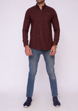 BURGUNDY BUTTON DOWN SHIRT