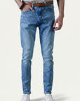 Slim Fit Men Sky Blue Denim