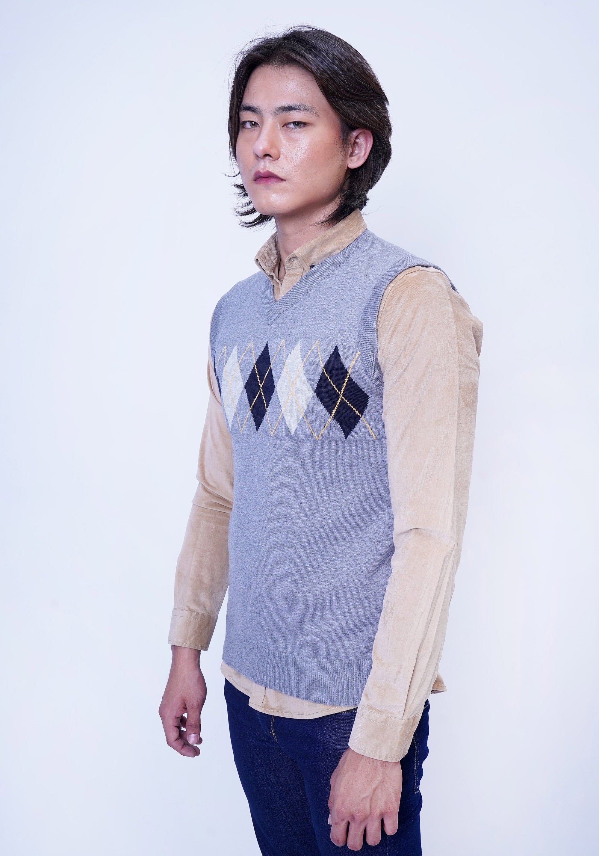 Gray Sleeveless Sweater