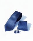 Blue Texture Micro Fabric Tie Box