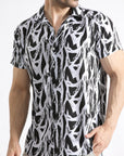 White Relax Fit Printed Shirt