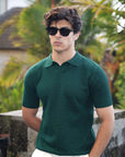 Green Texture Knit Polo