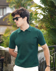 Green Texture Knit Polo
