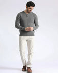 Grey Fitted Knitwear Sweater