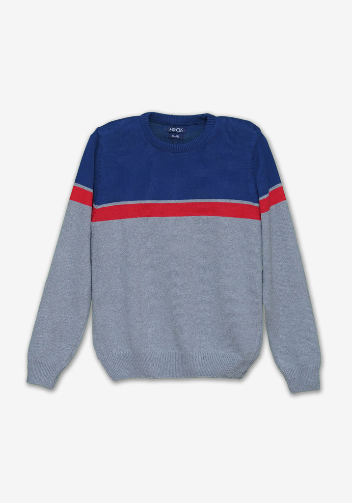 Navy Red Knitted Sweater