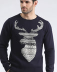 Navy Nordic Stag Knit Sweaters