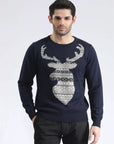 Navy Nordic Stag Knit Sweaters