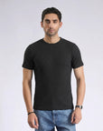 Black Self Texture T-Shirt