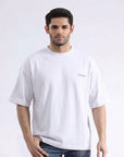 Drop Shoulder White T-Shirt