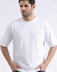 Drop Shoulder White T-Shirt