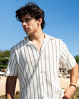 White Lining Textured Casual Shirt