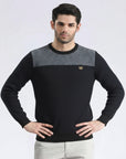 Navy Block Long Sleeves Sweater