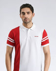 White & Red Panel Polo