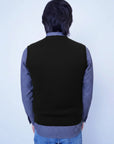 Black V-Neck Sleeveless Sweater