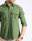 Green Textured Shirt