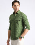 Green Textured Shirt