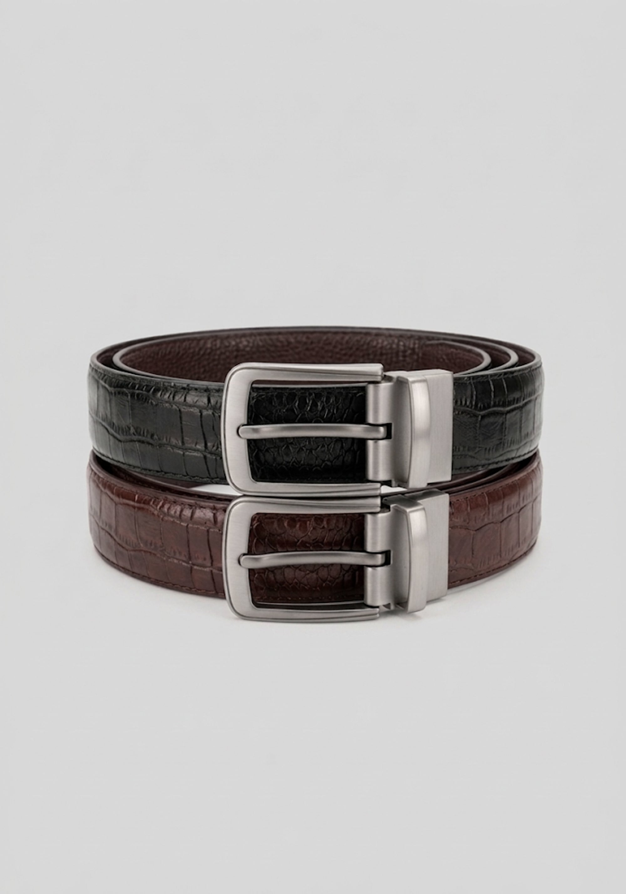 Reversible Texture Brown &amp; Black Belt