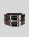 Reversible Texture Brown & Black Belt