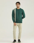 Round Neck Green Sweatshirt