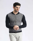 Black Grey Zipper Sweater