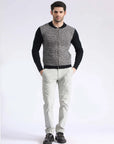 Black Grey Zipper Sweater