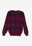 Maroon Checkered Sweater