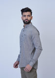 Gray Textured Button Down Shirt